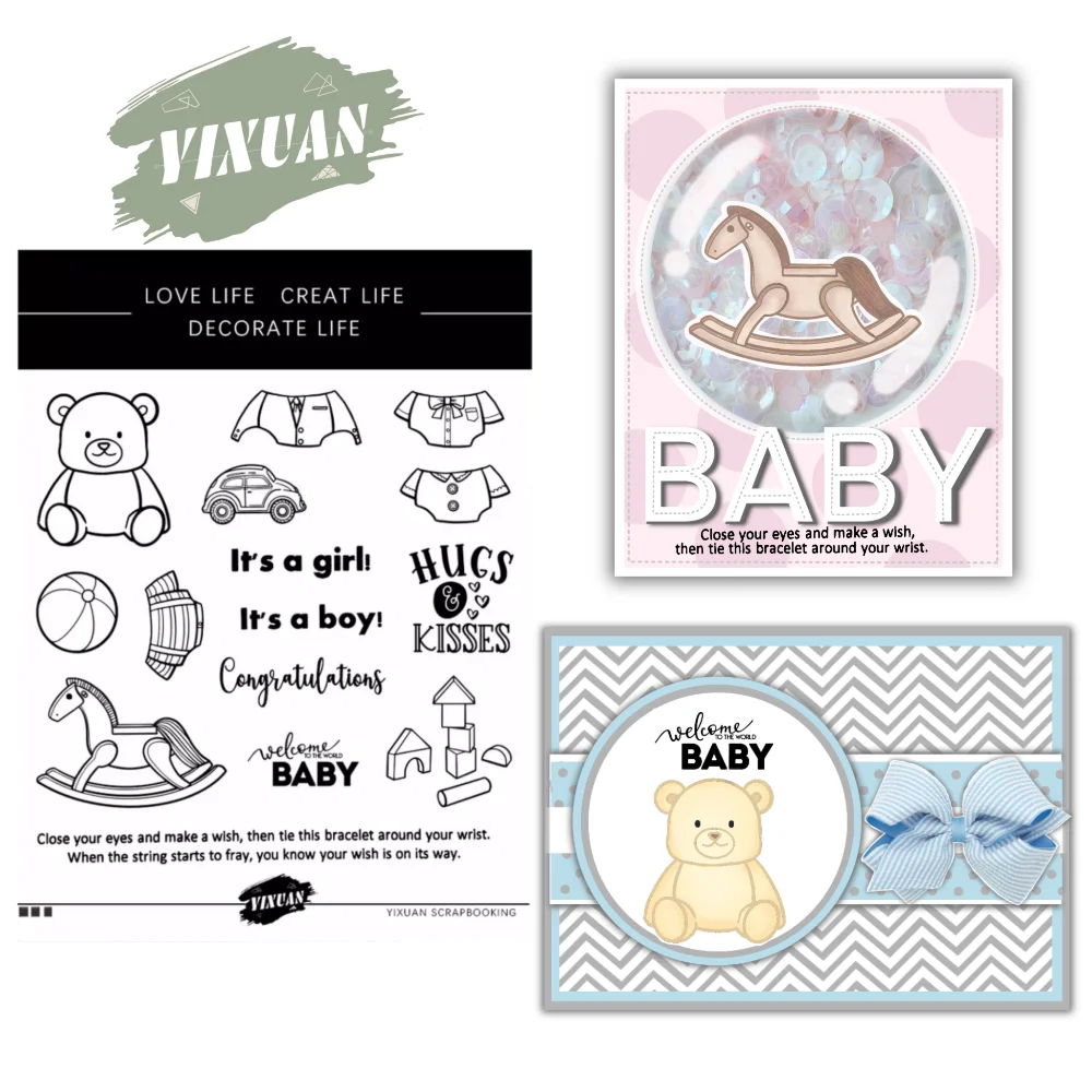 YIXUAN Metal Cutting Dies Clear Stamp Set Trojan Horse Bear Toys Stencils For Decor DIY Scrapbooking Cards Embossing Stamps Die
YIXUAN Metal Cutting Dies Clear Stamp Set Trojan Horse Bear Toys Stencils For Decor DIY Scrapbooking Cards Embossing Stamps Die