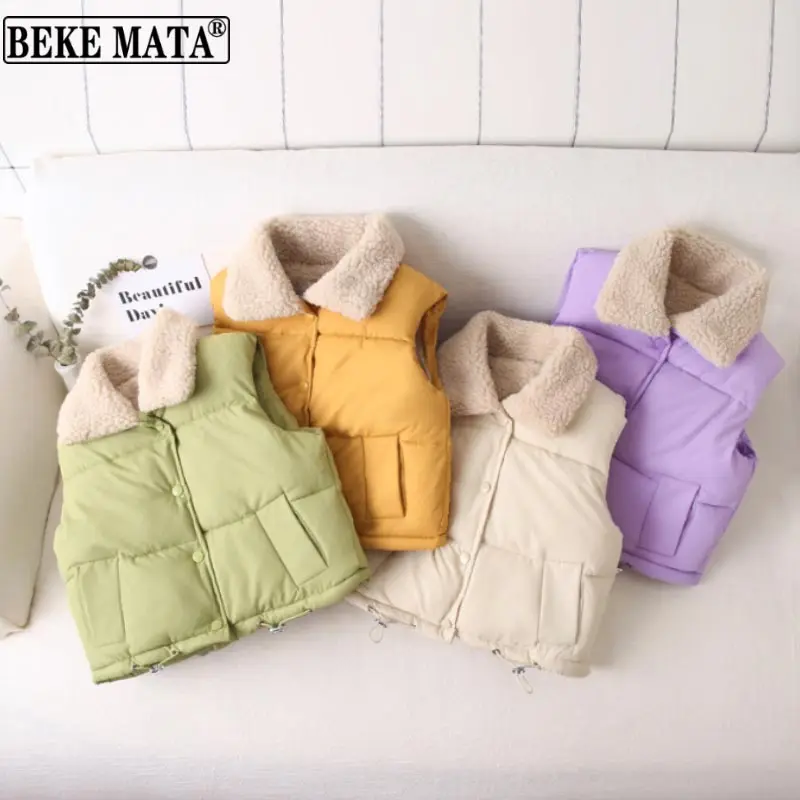 BEKE MATA Lamb Wool Vests For Girls Winter Thick Warm Turn Down Collar Kids Boys Coat Warm Baby Girl Vest Children's Outerwear
BEKE MATA Lamb Wool Vests For Girls Winter Thick Warm Turn Down Collar Kids Boys Coat Warm Baby Girl Vest Children's Outerwear