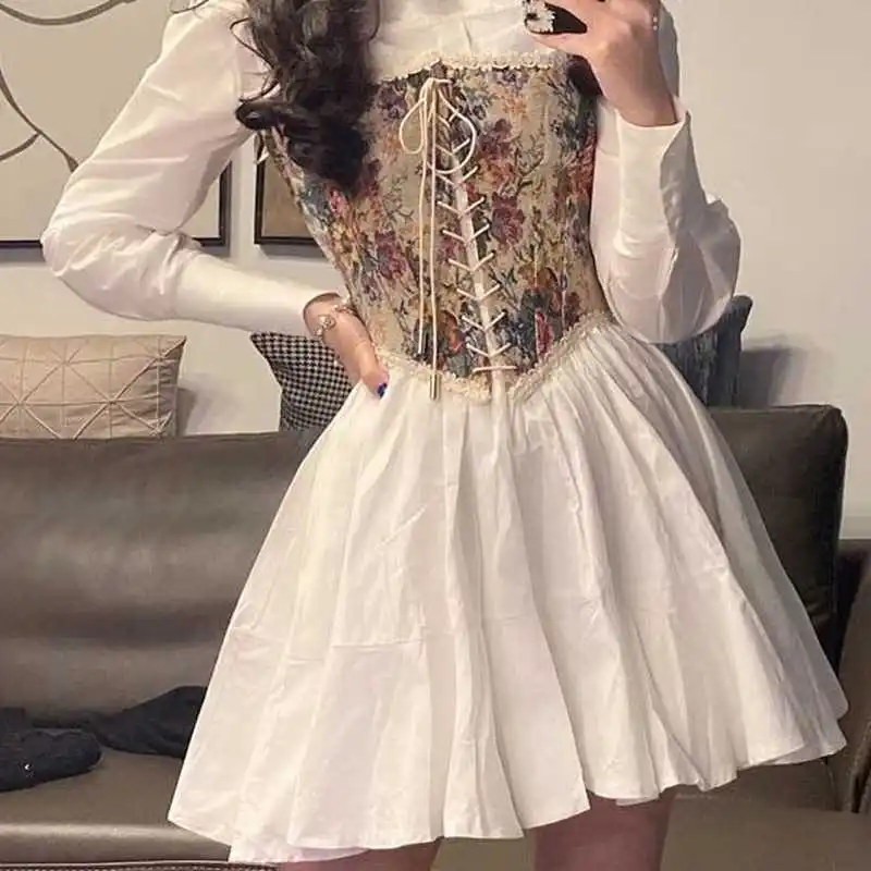 Korean Vintage Kawali Dress Women Elegant Casual Summer Print Floral Mini Dress Female Pretty Party Bandage Holiday Dress 2021 
Korean Vintage Kawali Dress Women Elegant Casual Summer Print Floral Mini Dress Female Pretty Party Bandage Holiday Dress 2021