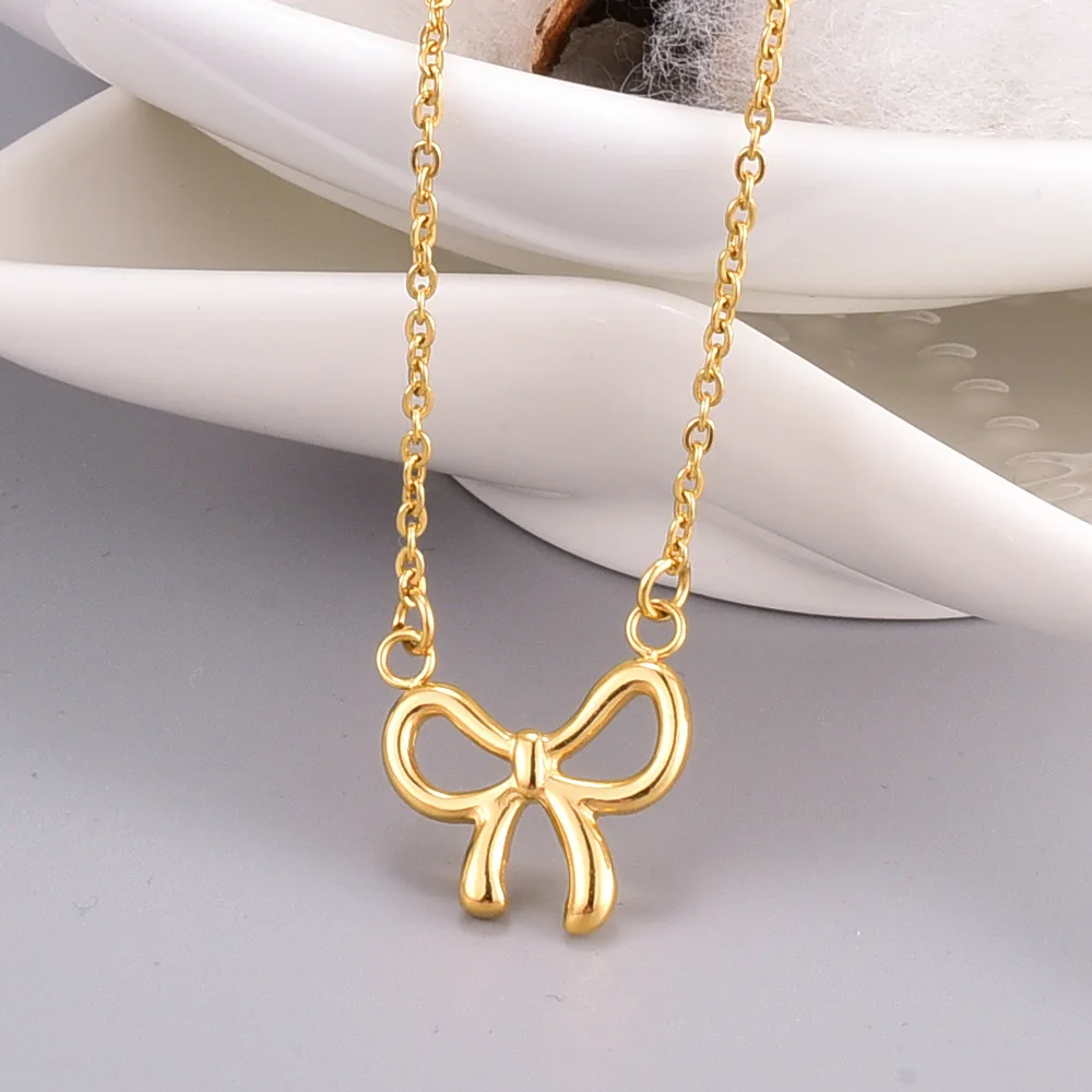 14k Yellow Bowknot Shaped Gold Necklacs for Women Birthday Party Girl Heart Fashion Simple Ins Clavicle Chain Necklaces Jewelry
14k Yellow Bowknot Shaped Gold Necklacs for Women Birthday Party Girl Heart Fashion Simple Ins Clavicle Chain Necklaces Jewelry