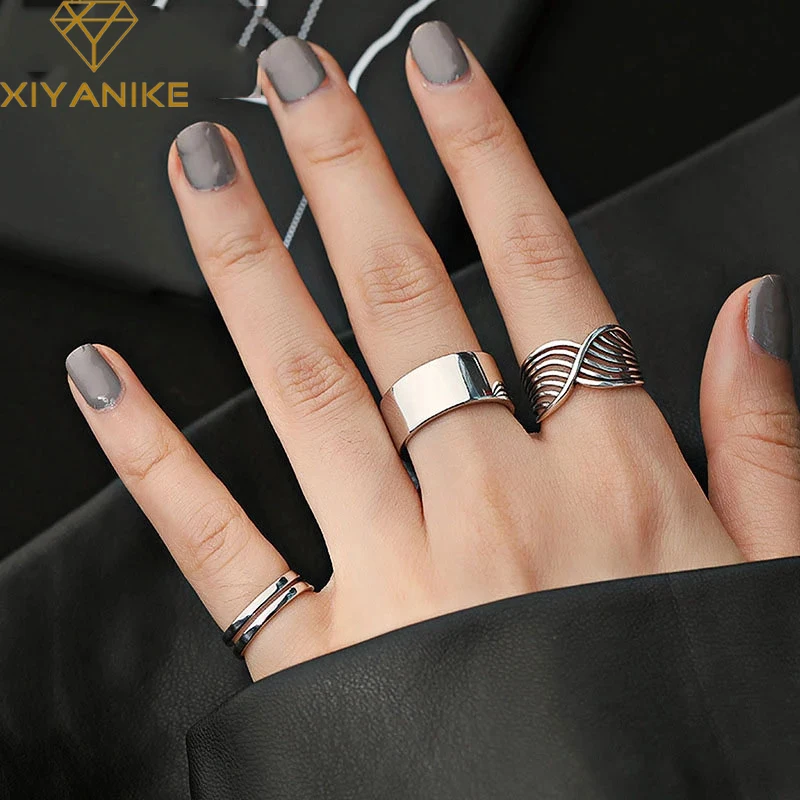 XIYANIKE Silver Color Geometric Hollow Multi-layer Line Ring Female Fashion Temperament Retro Classic Jewelry Accessories
XIYANIKE Silver Color Geometric Hollow Multi-layer Line Ring Female Fashion Temperament Retro Classic Jewelry Accessories