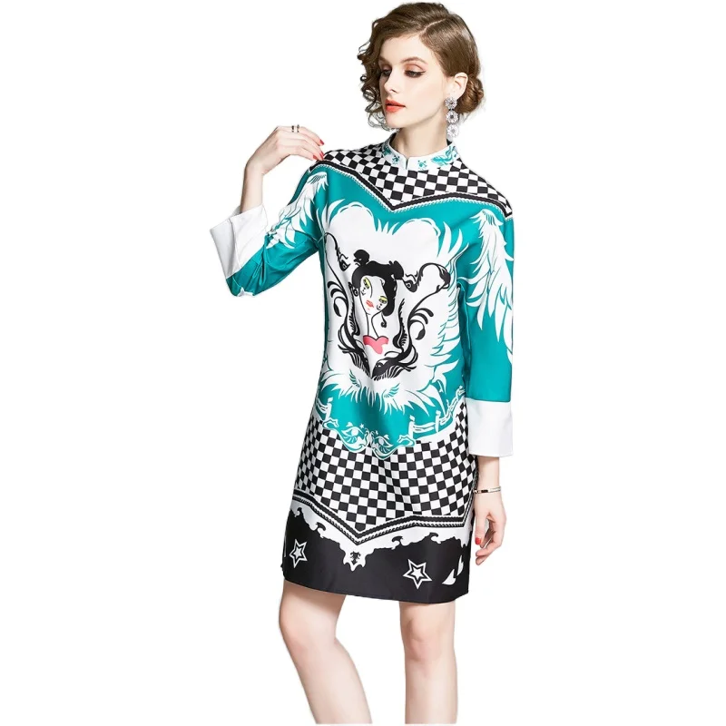 Simgent Stand Collar Dress China Style Fashion Womens Casual Loose Printing Mini Dresses Summer Dress Robe Femme SG003264
Simgent Stand Collar Dress China Style Fashion Womens Casual Loose Printing Mini Dresses Summer Dress Robe Femme SG003264