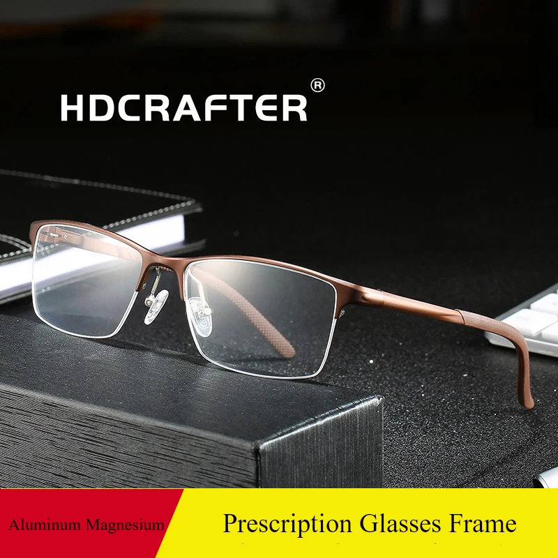 

HDCRAFTER Men Aluminum Magnesium Alloy Optical Glasses Frames Myopia Prescription Progressive Eyeglasses Spectacles Frame