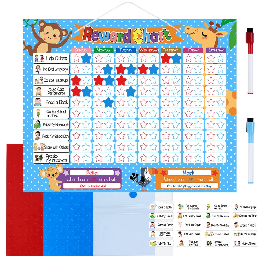 TOYMYTOY Magnetic Reward Chart Set Reward Behavior Star Chore Chart For Kids Toddlers Teens
TOYMYTOY Magnetic Reward Chart Set Reward Behavior Star Chore Chart For Kids Toddlers Teens
