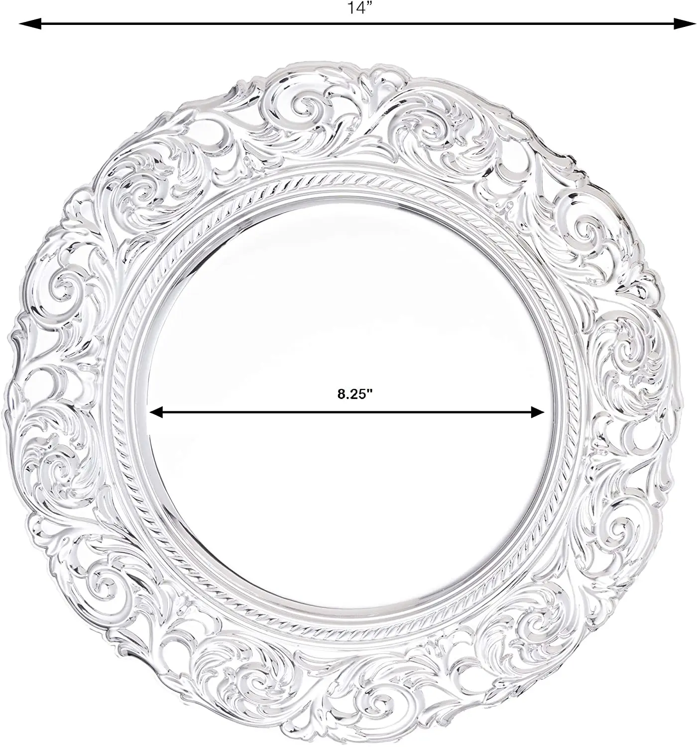 Simple And Elegant 14 Inch Retro Charger Panel Metal Facing Plastic Panel With Carved Edge Baroque Decorative Plate
Simple And Elegant 14 Inch Retro Charger Panel Metal Facing Plastic Panel With Carved Edge Baroque Decorative Plate