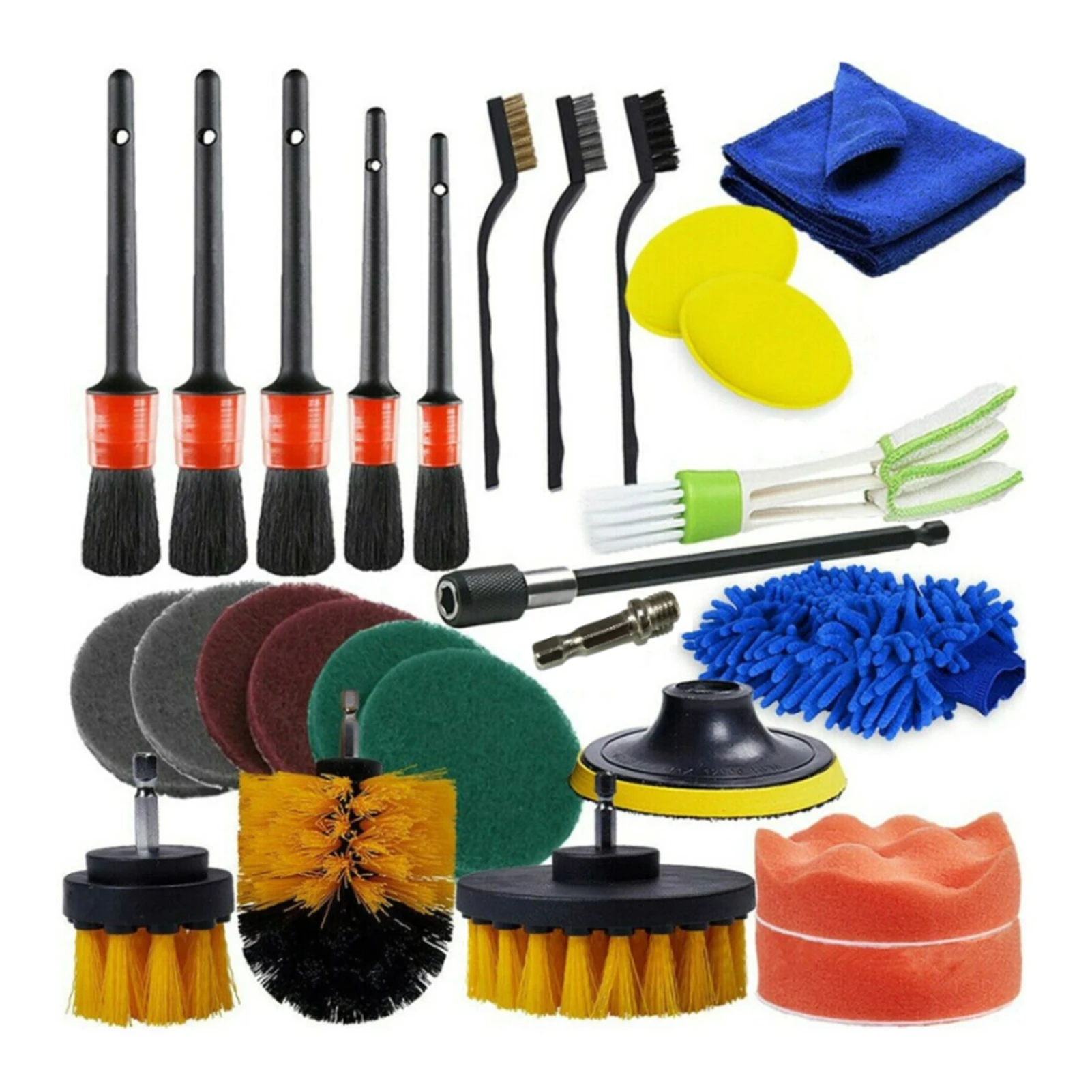 26PCS Car Cleaning Beauty Kit Car Detail Brushes Microfiber Car Wash Gloves Car Wheel Brush Electric Drill Brush Cleaning Clo
26PCS Car Cleaning Beauty Kit Car Detail Brushes Microfiber Car Wash Gloves Car Wheel Brush Electric Drill Brush Cleaning Clo