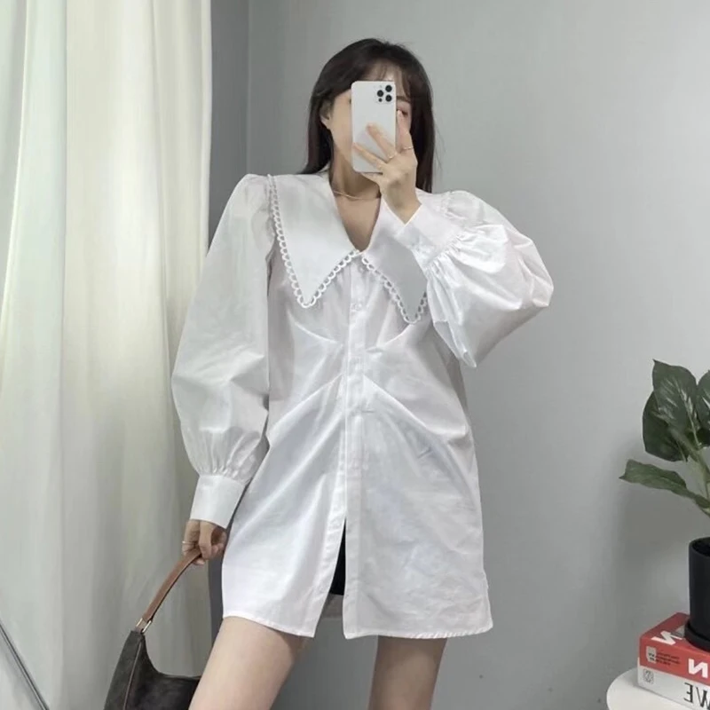 GALCAUR Sweet Two Piece Set For Women Lapel Lantern Long Sleeve Single Breasted Shirt High Waist Skirt Patchwork Sets Female New
GALCAUR Sweet Two Piece Set For Women Lapel Lantern Long Sleeve Single Breasted Shirt High Waist Skirt Patchwork Sets Female New