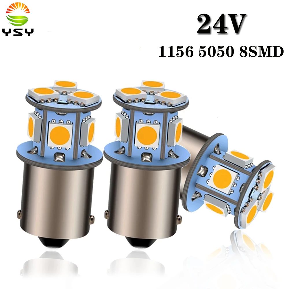 YSY 10pcs BA15S P21W S25 1156 8 SMD 5050 DC24V 1157 BAY15D P21/5W LED Car Brake Parking Tail Lights Turn Signal Reserve Fog Lamp
YSY 10pcs BA15S P21W S25 1156 8 SMD 5050 DC24V 1157 BAY15D P21/5W LED Car Brake Parking Tail Lights Turn Signal Reserve Fog Lamp