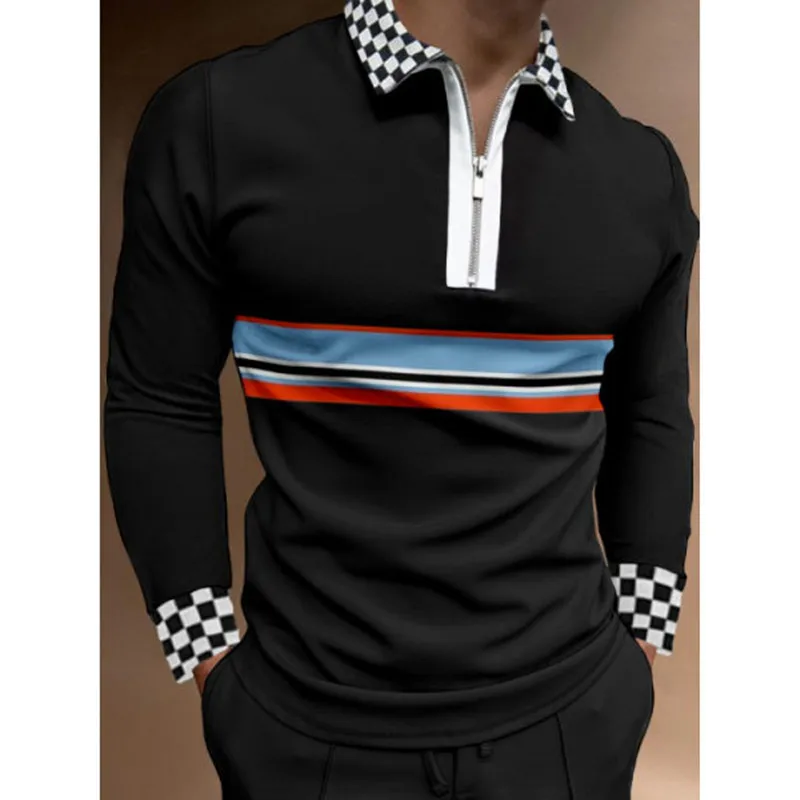 2021 New Autumn Fashion Men's Long Sleeve Polo Shirt Casual Print Zipper Turn-Down Collar Patchwork Design Male Streetwear Tops
2021 New Autumn Fashion Men's Long Sleeve Polo Shirt Casual Print Zipper Turn-Down Collar Patchwork Design Male Streetwear Tops