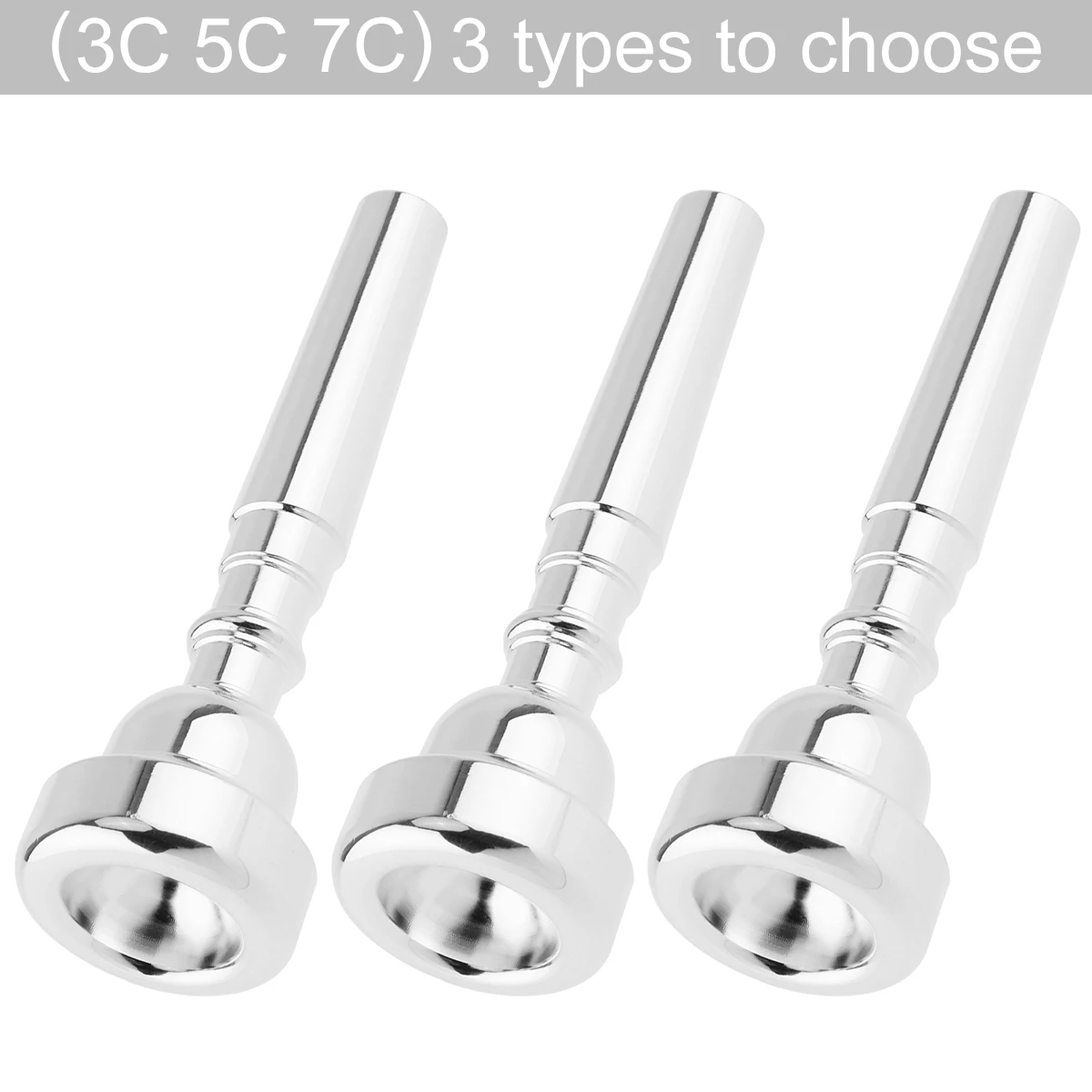3C 5C 7C Silver Plated Copper Alloy Professional Trumpet Mouthpiece with Rich Tones
3C 5C 7C Silver Plated Copper Alloy Professional Trumpet Mouthpiece with Rich Tones