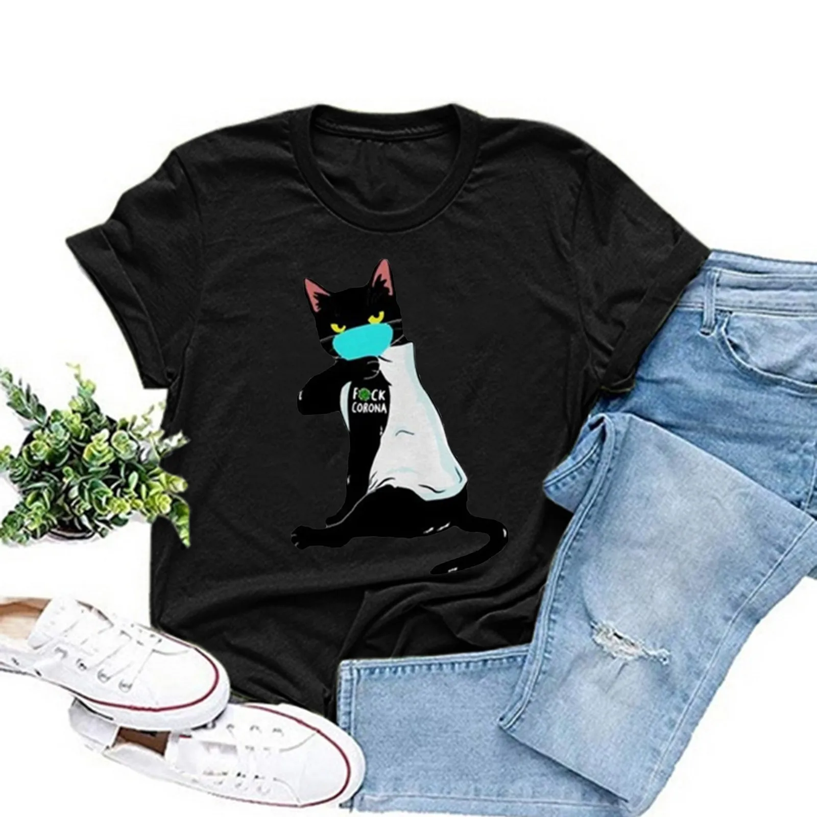 Women's Print Short Sleeve T-shirt Fashion Harajuku Black Animal Print O-neck Blouses Top Summer Female All-match Tee Tops#fs
Women's Print Short Sleeve T-shirt Fashion Harajuku Black Animal Print O-neck Blouses Top Summer Female All-match Tee Tops#fs