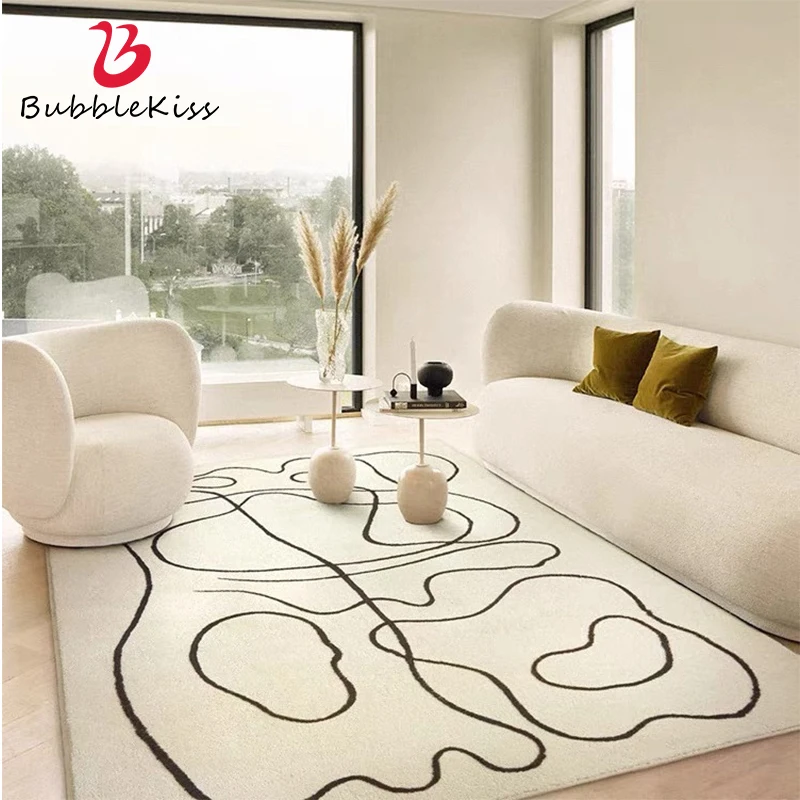 

Bubble Kiss Geometric Line Carpets For Living Room Modern Abstract Artist Bedroom Home Decoration Rug Coffee Table Lamb Wool Mat