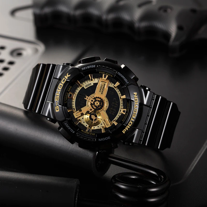 

Casio Watch Sports electronic quartz watch waterproof men's watch Black Gold watch GA-110GB-1A