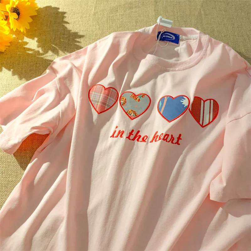 Harajuku Casual Embroidery Love Element Pure Cotton Short-Sleeved T-Shirt Women's Simple Tide Brand Half-Sleeved Top Ins
Harajuku Casual Embroidery Love Element Pure Cotton Short-Sleeved T-Shirt Women's Simple Tide Brand Half-Sleeved Top Ins