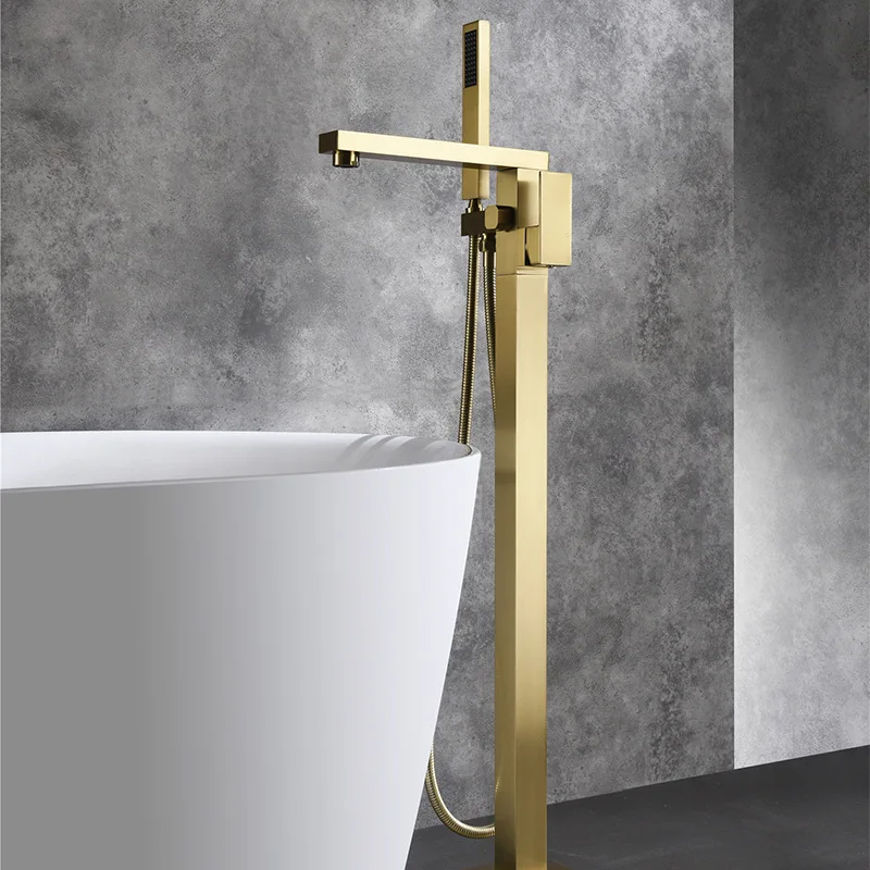 Tuqiu Bathroom Bathtub Faucet + Handheld Shower Free Standing Brushed Gold Luxury BathTub Mixer Taps Floor Mounted
Tuqiu Bathroom Bathtub Faucet + Handheld Shower Free Standing Brushed Gold Luxury BathTub Mixer Taps Floor Mounted