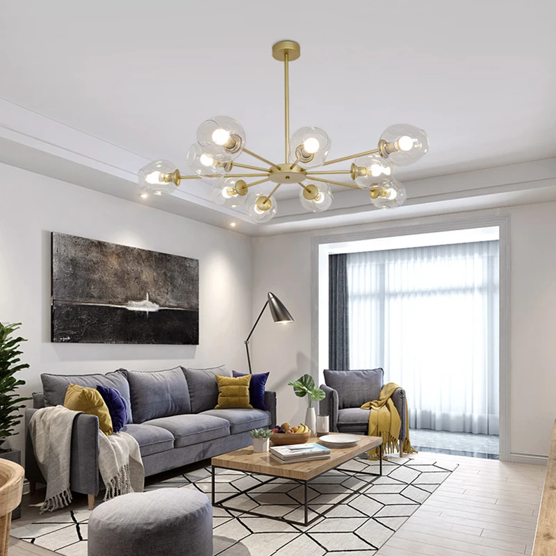 Modern LED Chandelier Lighting for Living Room Bedroom Glass New Lamp Gold Frame Iron Indoor Decoration Fixture Light Lustres
Modern LED Chandelier Lighting for Living Room Bedroom Glass New Lamp Gold Frame Iron Indoor Decoration Fixture Light Lustres