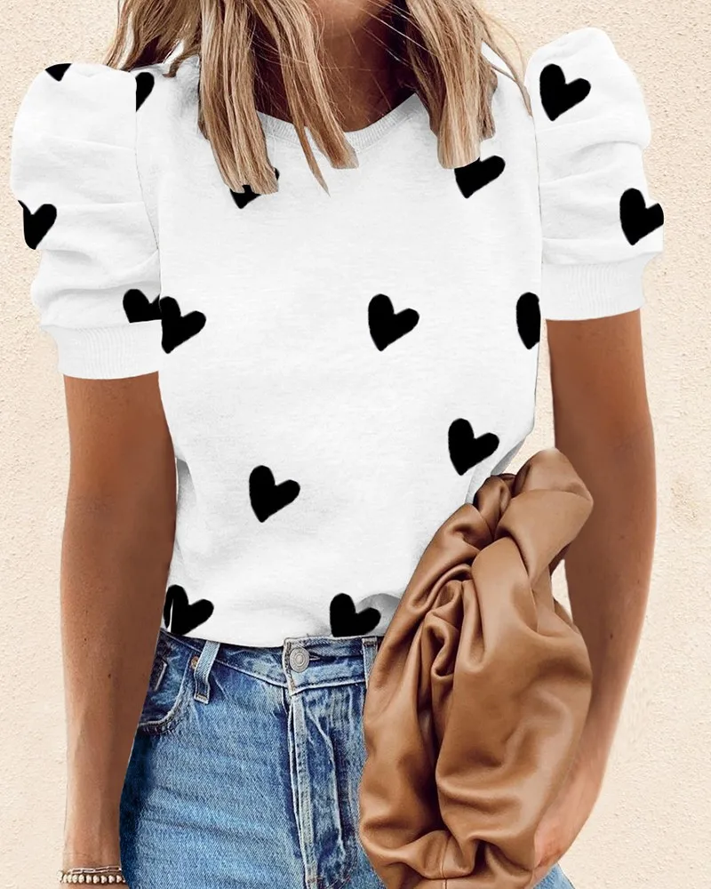 2021 Summer Letter Print Fashion T Shirts Women Elegant Puff Short Sleeve Tee Shirt Casual O-Neck Lady Tops Pullover COTTON
2021 Summer Letter Print Fashion T Shirts Women Elegant Puff Short Sleeve Tee Shirt Casual O-Neck Lady Tops Pullover COTTON