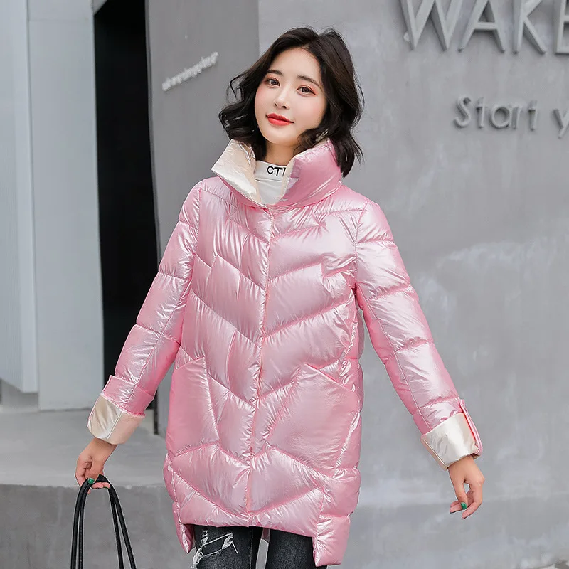 Winter 2021 Women's Medium Long Parkas Thick Warm Glossy Down Jacket Female Loose Casual Cotton Padded Bread Coat Outwear S195
Winter 2021 Women's Medium Long Parkas Thick Warm Glossy Down Jacket Female Loose Casual Cotton Padded Bread Coat Outwear S195