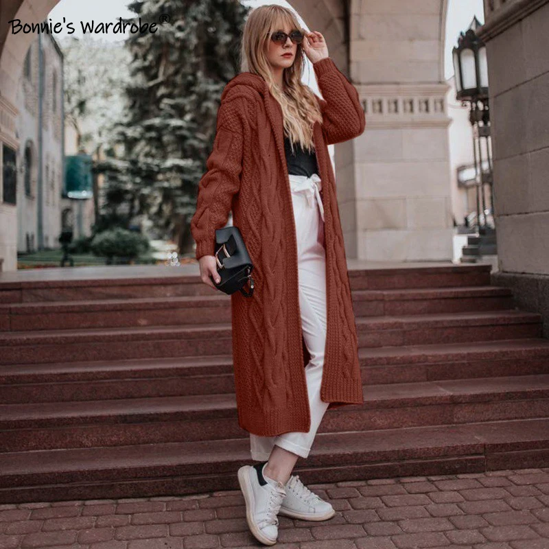 New Sweater for Women Solid Color Hooded Twist Knit Long Hooded Cardigan Sweater Casual Coat Commute Autumn and Winter
New Sweater for Women Solid Color Hooded Twist Knit Long Hooded Cardigan Sweater Casual Coat Commute Autumn and Winter