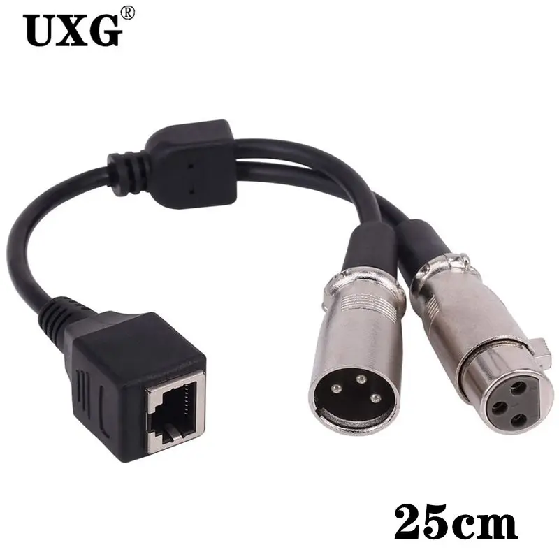 Dual XLR 3Pin Male To RJ45 Female Audio Network Interface Female To XLR 3pin Female Audio Signal Transmission Short Cable 25cm
Dual XLR 3Pin Male To RJ45 Female Audio Network Interface Female To XLR 3pin Female Audio Signal Transmission Short Cable 25cm