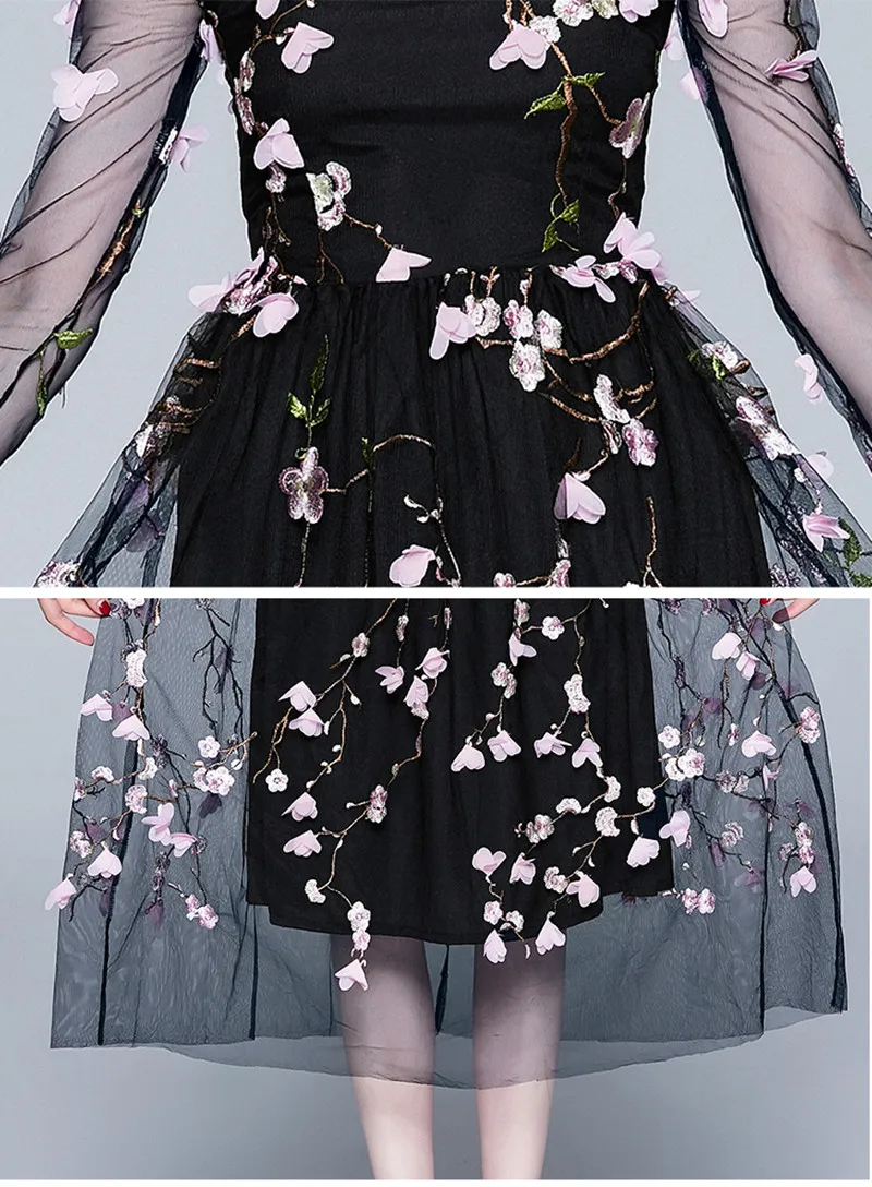 2019 Fashion Runway Autumn New High Quality Women's Plum Blossom Retro Embroidery Elegant Mesh Dresses Fashion avant-garde
2019 Fashion Runway Autumn New High Quality Women's Plum Blossom Retro Embroidery Elegant Mesh Dresses Fashion avant-garde
