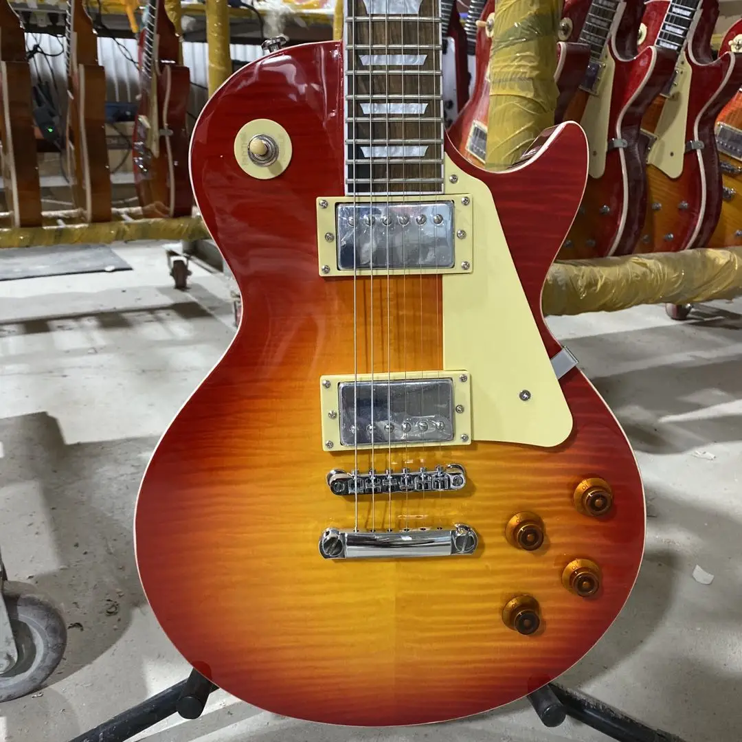 Standard Electric Guitar Cherry Sunburst Color Chrome Hardware Rosewood Fingerboard Mahogany Body Free Shipping
Standard Electric Guitar Cherry Sunburst Color Chrome Hardware Rosewood Fingerboard Mahogany Body Free Shipping