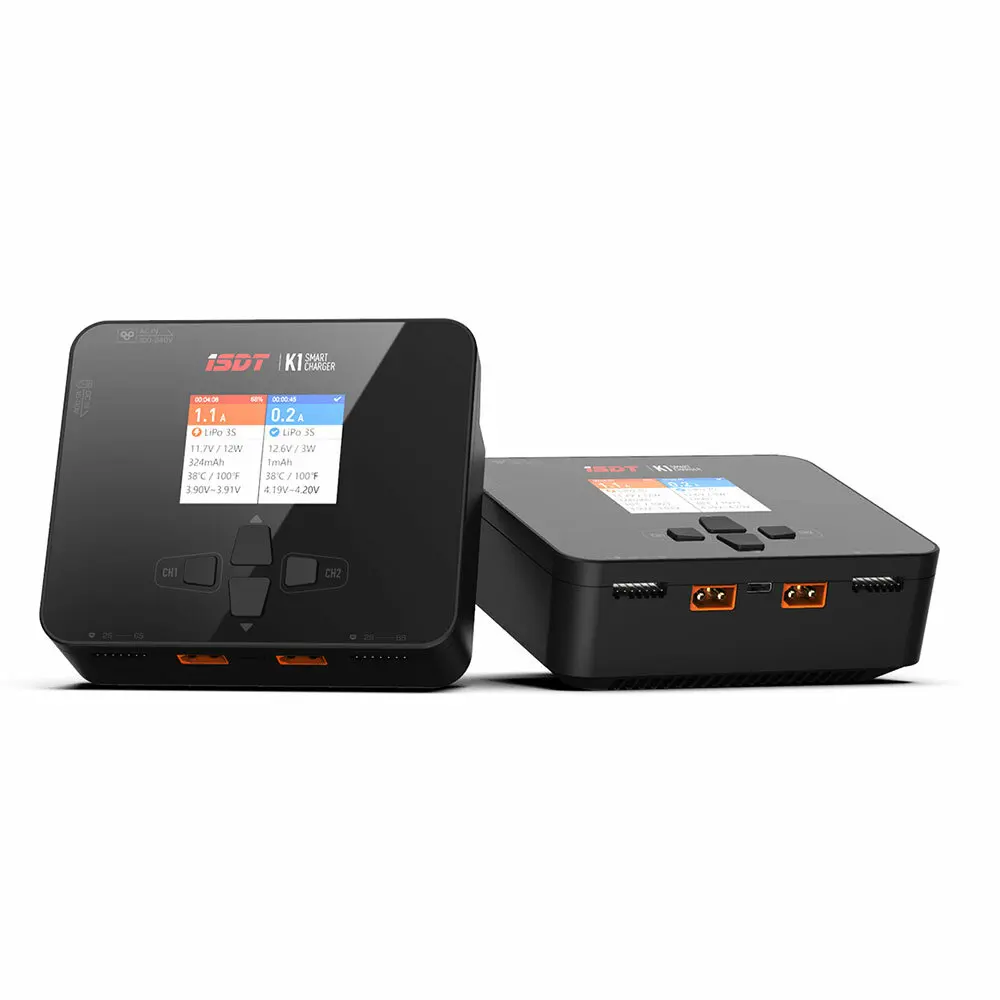 ISDT K1 AC 100W DC 2X250W 10A Двухканальное балансирующее зарядное устройство Lipo для аккумулятора Lipo NiMh Pb
ISDT K1 AC 100W DC 2X250W 10A Двухканальное балансирующее зарядное устройство Lipo для аккумулятора Lipo NiMh Pb