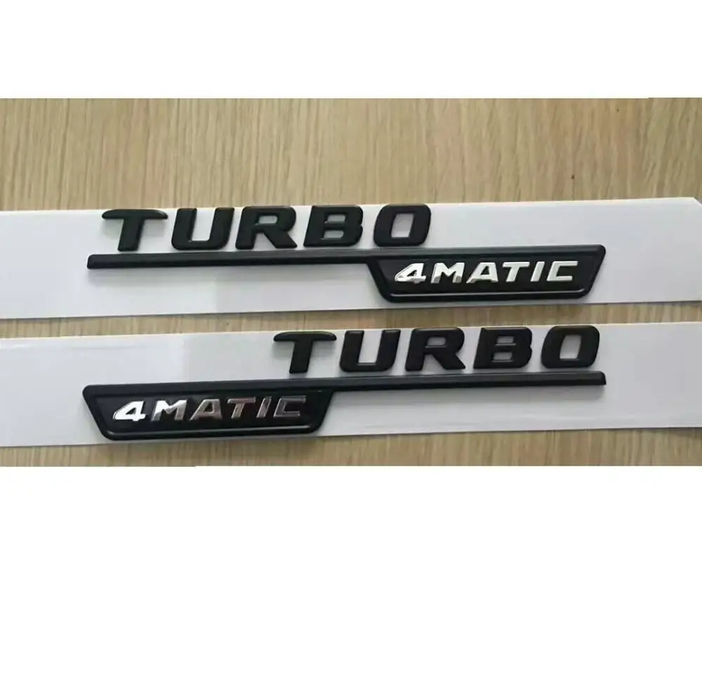 1 пара плоских черных символов TURBO 4matic с буквами Эмблемы для Mercedes Для AMG |