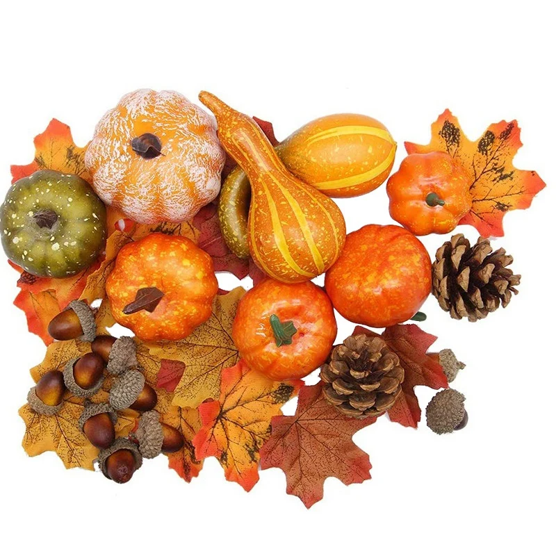 NEW-Fake Artificial Mini Pumpkin Gourd Acorn Berries Maple Leaf Foam Pumpkin for 50Pcs Halloween Thanksgiving Decorations
NEW-Fake Artificial Mini Pumpkin Gourd Acorn Berries Maple Leaf Foam Pumpkin for 50Pcs Halloween Thanksgiving Decorations