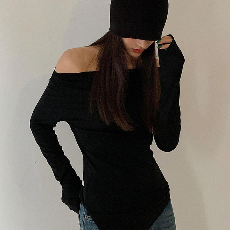 Осенние женские Базовые Футболки с воротником-лодочкой, повседневные облегающие футболки с боди, женские сексуальные хлопковые трикотажны...
Осенние женские Базовые Футболки с воротником-лодочкой, повседневные облегающие футболки с боди, женские сексуальные хлопковые трикотажны...