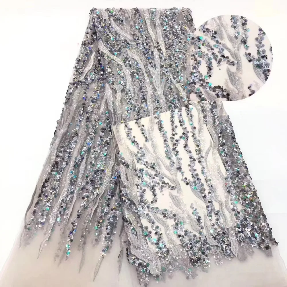 Popular Sequins Lace Fabrics High Quality French Tulle Mesh Laces Nigerian African Net Lace Fabric for Bridal Materials
Popular Sequins Lace Fabrics High Quality French Tulle Mesh Laces Nigerian African Net Lace Fabric for Bridal Materials