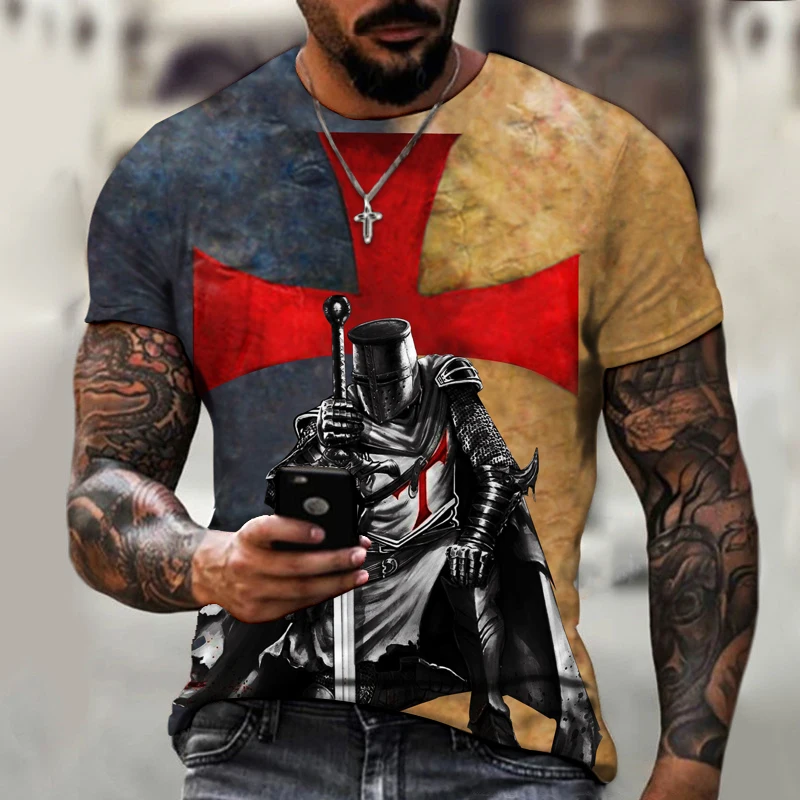 2021 New Design Samurai Pattern Printed T-shirt Retro Style Of European And American Street Short Sleeve T Shirt Men Tees
2021 New Design Samurai Pattern Printed T-shirt Retro Style Of European And American Street Short Sleeve T Shirt Men Tees