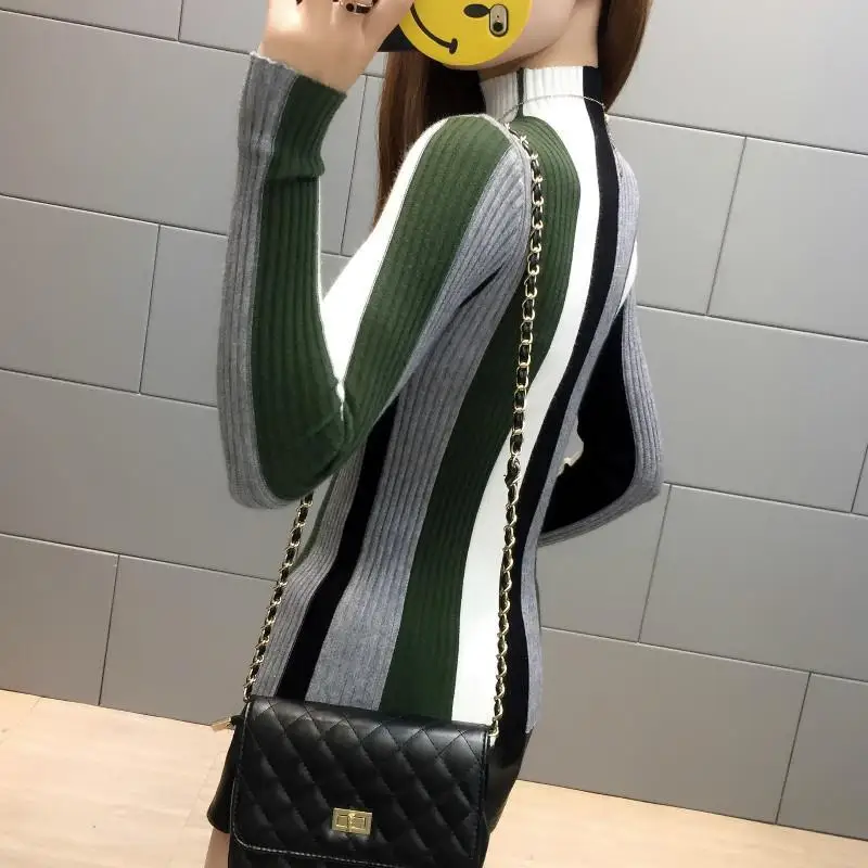 Sweater Women's Spring and Autumn New Slim Fit Slimming Stripes Knitwear Bottoming Shirt Long Sleeve Top Western Style
Sweater Women's Spring and Autumn New Slim Fit Slimming Stripes Knitwear Bottoming Shirt Long Sleeve Top Western Style