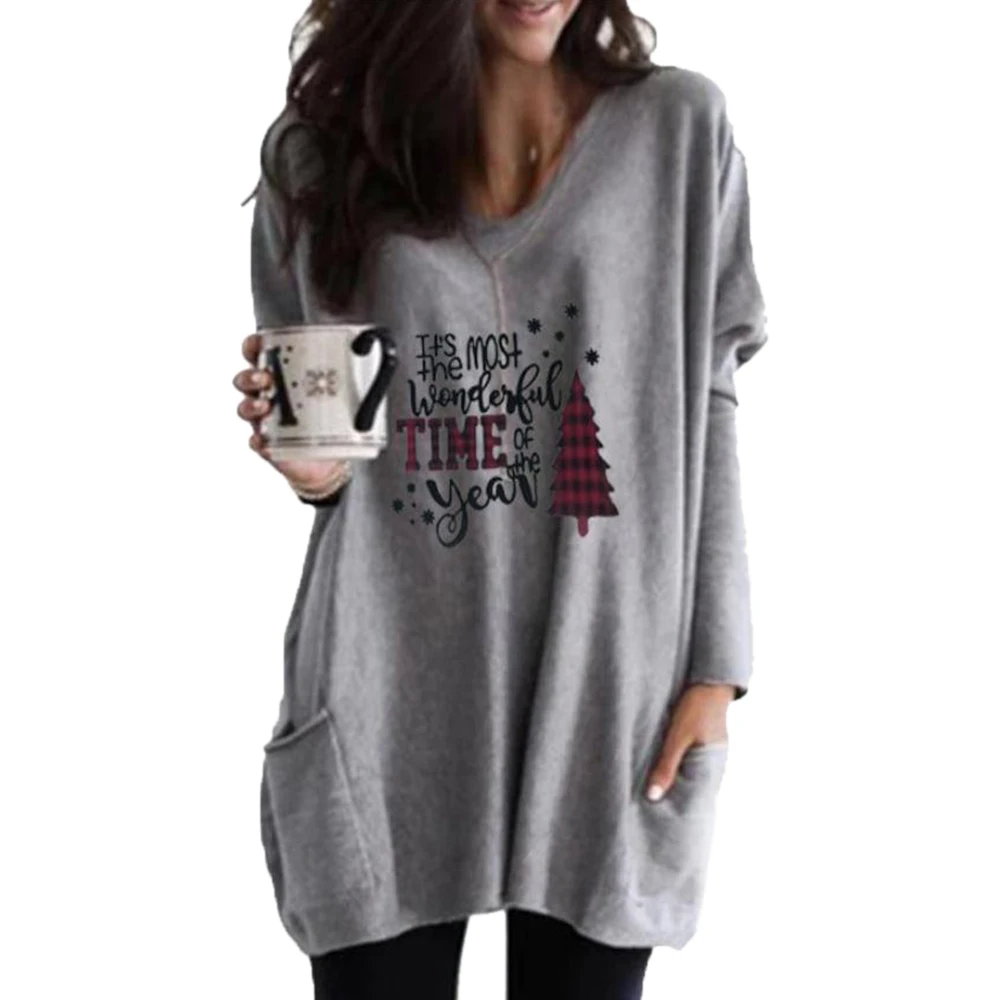 Christmas T Shirt Long Pockets Printed T Shirts Top Women's Fashion Long Sleeve Casual Tops Loose Pullover Shirts Women Clothing
Christmas T Shirt Long Pockets Printed T Shirts Top Women's Fashion Long Sleeve Casual Tops Loose Pullover Shirts Women Clothing