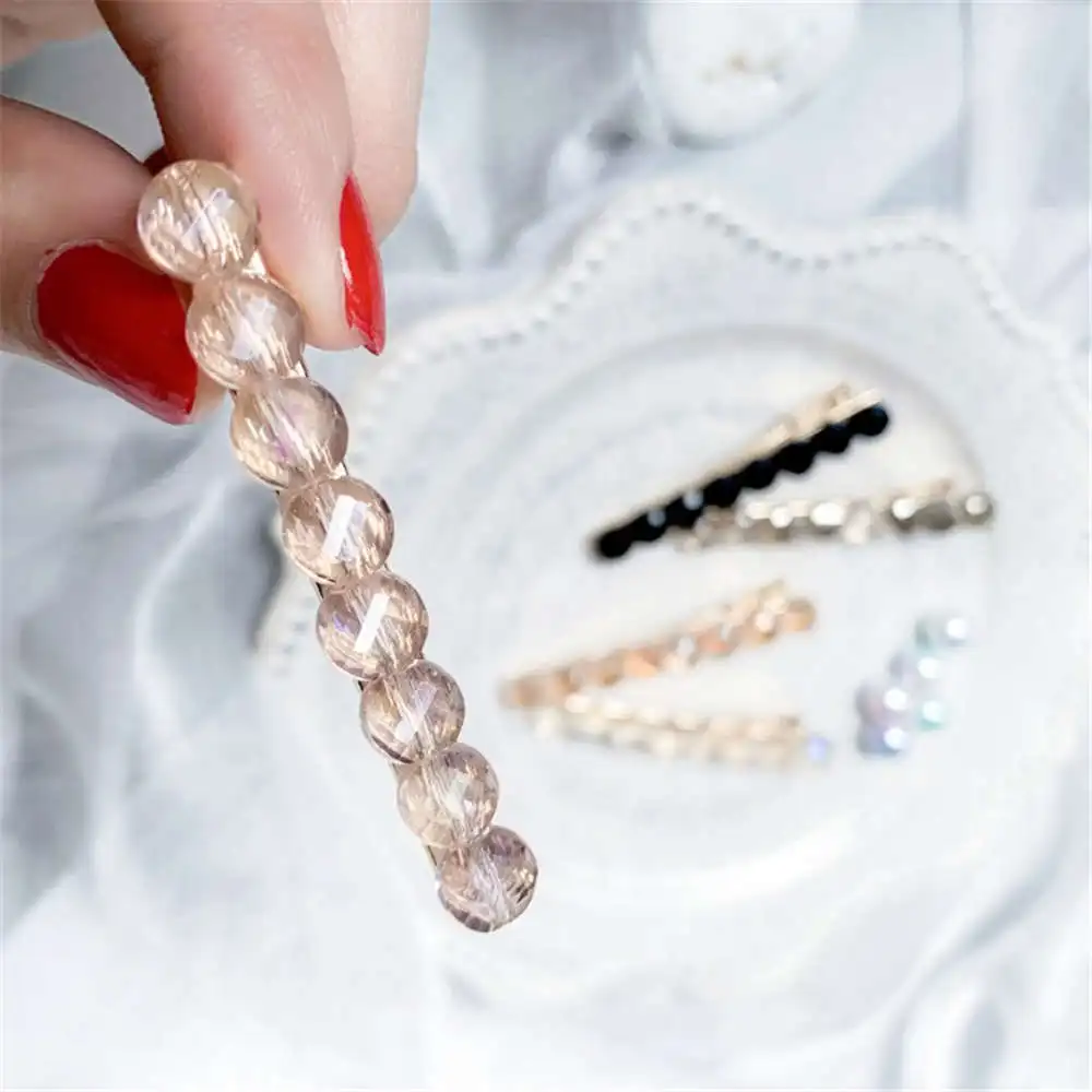 Fashion Solid Color Crystal Rhinestones Beads Hair Clips Women Barrettes Hairpins Metal Champagne Crystal Hair Styling Tools
Fashion Solid Color Crystal Rhinestones Beads Hair Clips Women Barrettes Hairpins Metal Champagne Crystal Hair Styling Tools