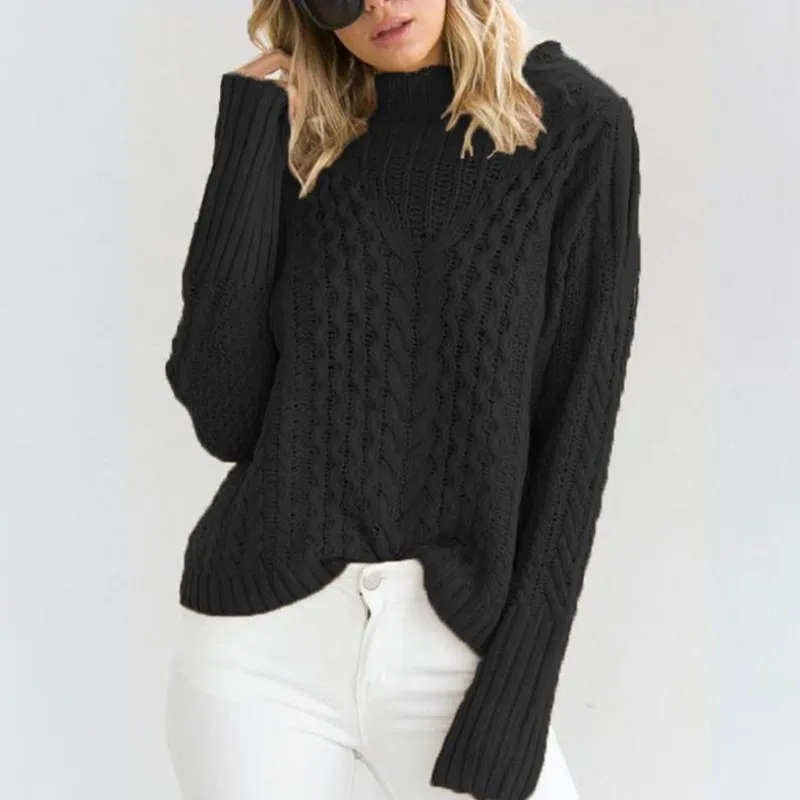 2020 New Spring European And American Women's Sweater Feminine Half High Neck Long Sleeve Off-Shoulder Twist Knit Casual Sweater
2020 New Spring European And American Women's Sweater Feminine Half High Neck Long Sleeve Off-Shoulder Twist Knit Casual Sweater