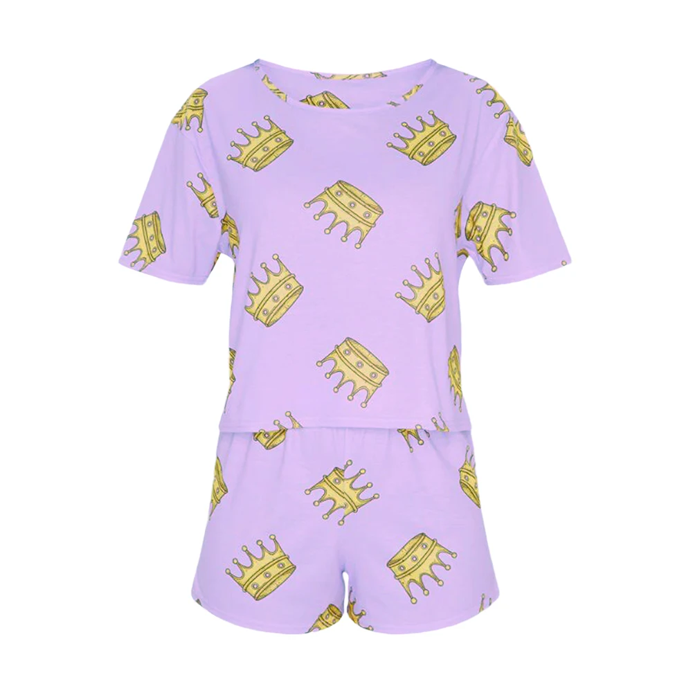 Women Summer 2Pcs Pajama Set Cartoon Cute Short Sleeve Loose Soft Tees Top Elastic Shorts Sleepwear Nightwear Casual Homewear
Women Summer 2Pcs Pajama Set Cartoon Cute Short Sleeve Loose Soft Tees Top Elastic Shorts Sleepwear Nightwear Casual Homewear