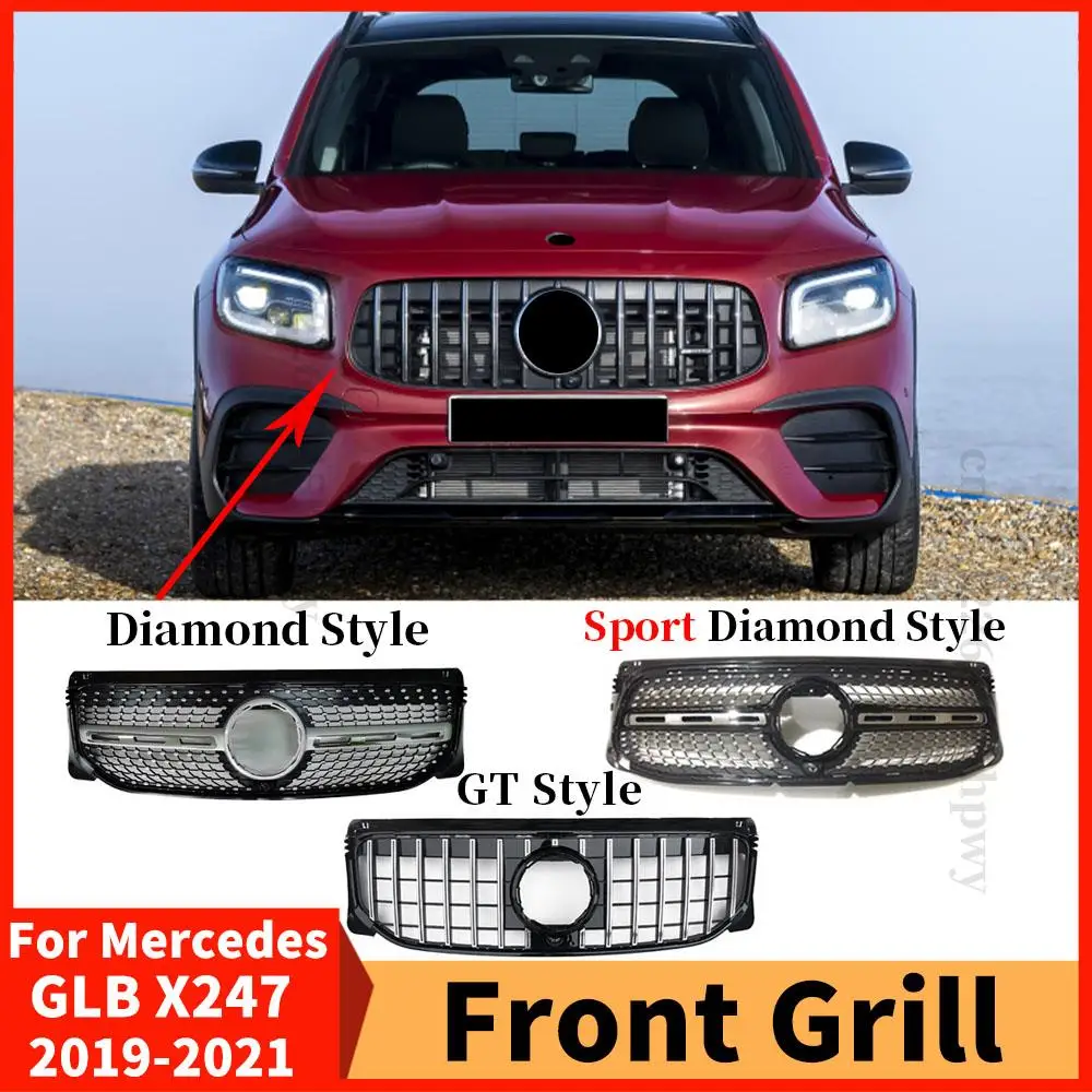 Решетки для передней решетки гоночного гриля, верхние аксессуары, сетчатые решетки для бампера для Mercedes GLB X247 W247 2019 2020 2021, Алмазный гриль в ст... 
Решетки для передней решетки гоночного гриля, верхние аксессуары, сетчатые решетки для бампера для Mercedes GLB X247 W247 2019 2020 2021, Алмазный гриль в ст...