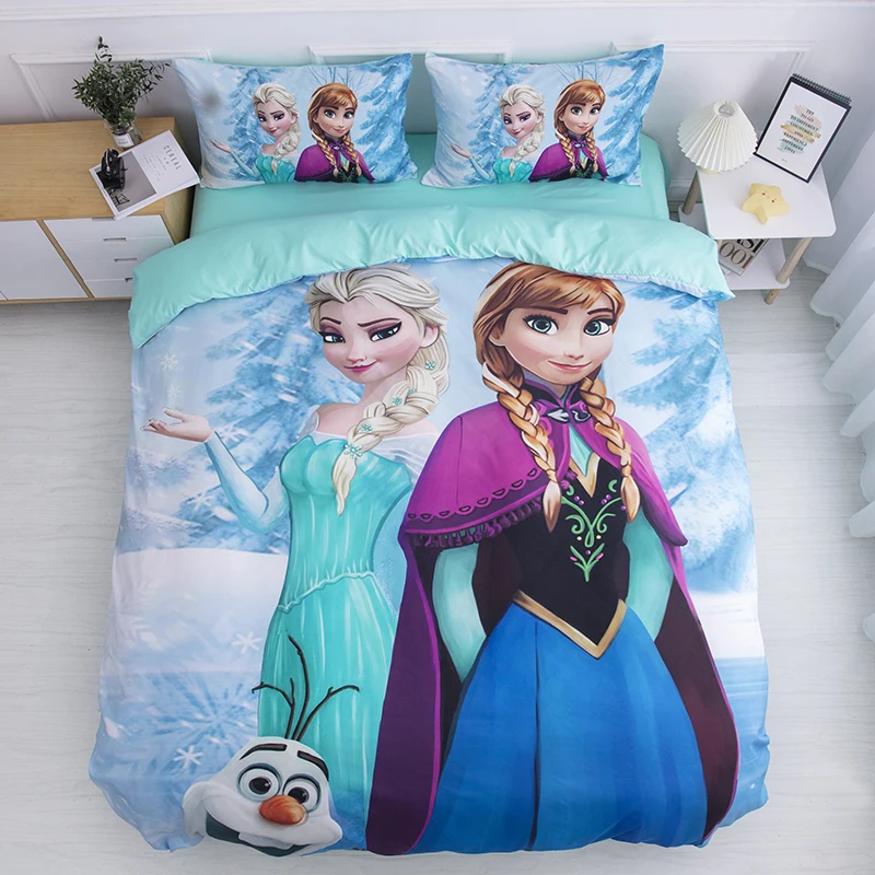 

3d Disney Frozen Bedding Set Cartoon Character Anna Elsa Olaf Printed Duvet Cover Set Bed Sheet Pillowcase Twin Full Queen Size