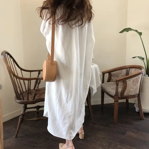 ZCSMLL Korean Fashion White Vestidos 2021 New Smmer Turn-down Collar Long Sleeve Loose Big Size Women Casual shirt
ZCSMLL Korean Fashion White Vestidos 2021 New Smmer Turn-down Collar Long Sleeve Loose Big Size Women Casual shirt