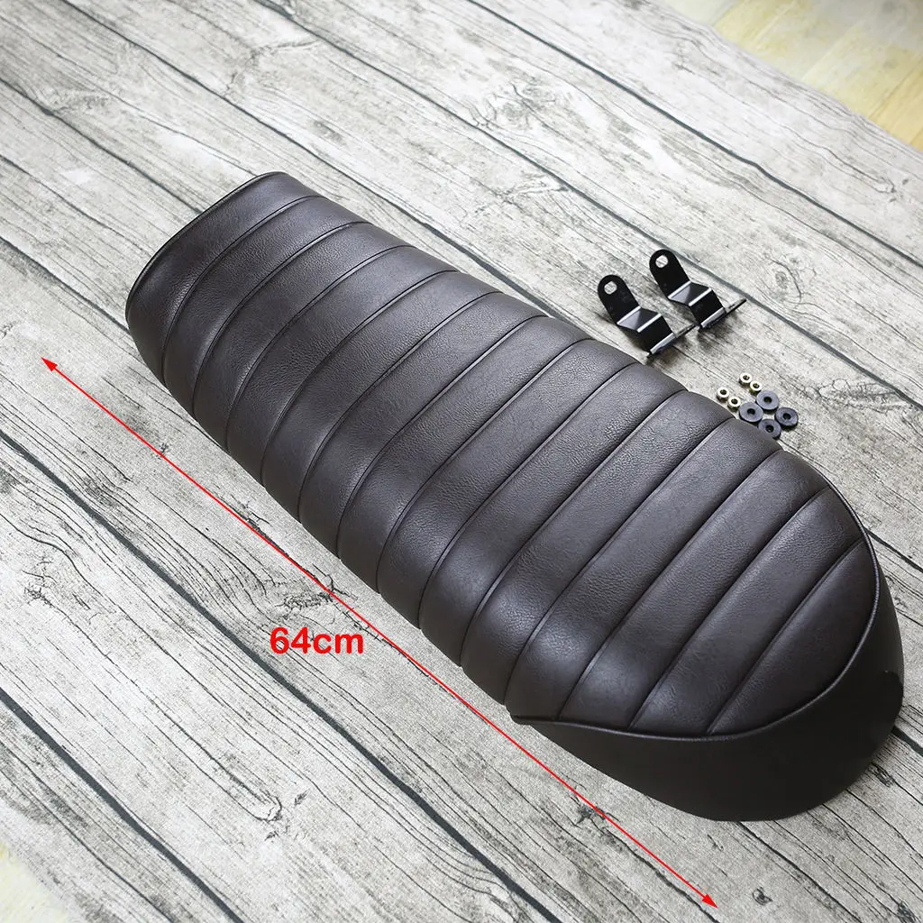 64cm Saddle Flat Cafe Racer Vintage Seat Cushion with Mounting Bracket
64cm Saddle Flat Cafe Racer Vintage Seat Cushion with Mounting Bracket