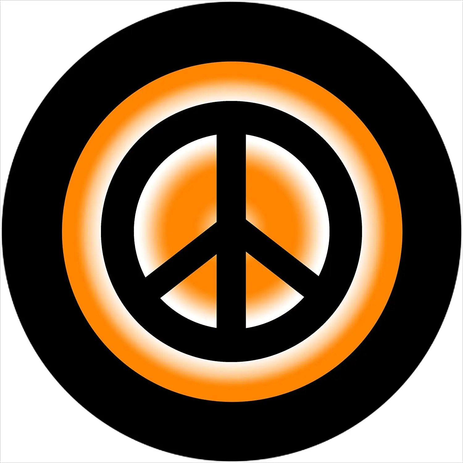 

TIRE COVER CENTRAL Peace Sign Orange Spare Tire Cover ( Custom Sized to Any Make/Model for 255/75R17