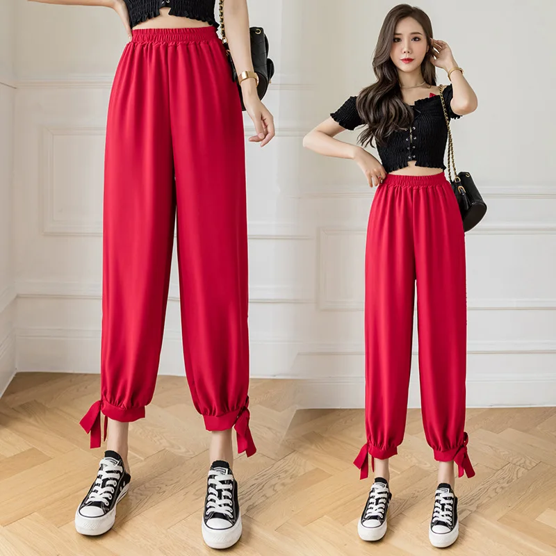 Summer High Waist Chiffon Lantern Pants Womens Ice Silk Drape Leggings Women For Summer
Summer High Waist Chiffon Lantern Pants Womens Ice Silk Drape Leggings Women For Summer