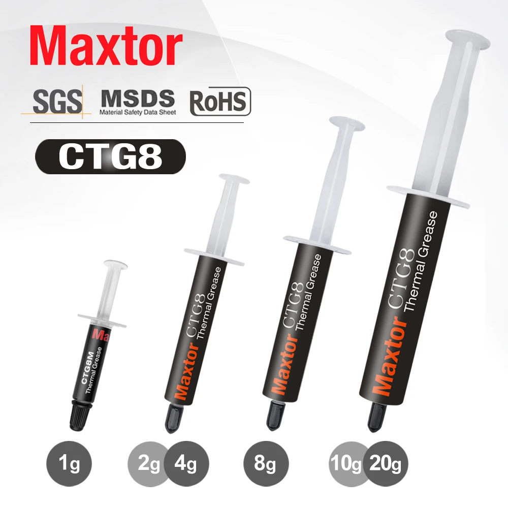 Термопаста Maxtor CTG8 2 г 4 8 10 20 12 Вт/мК процессор для ПК игровой графический