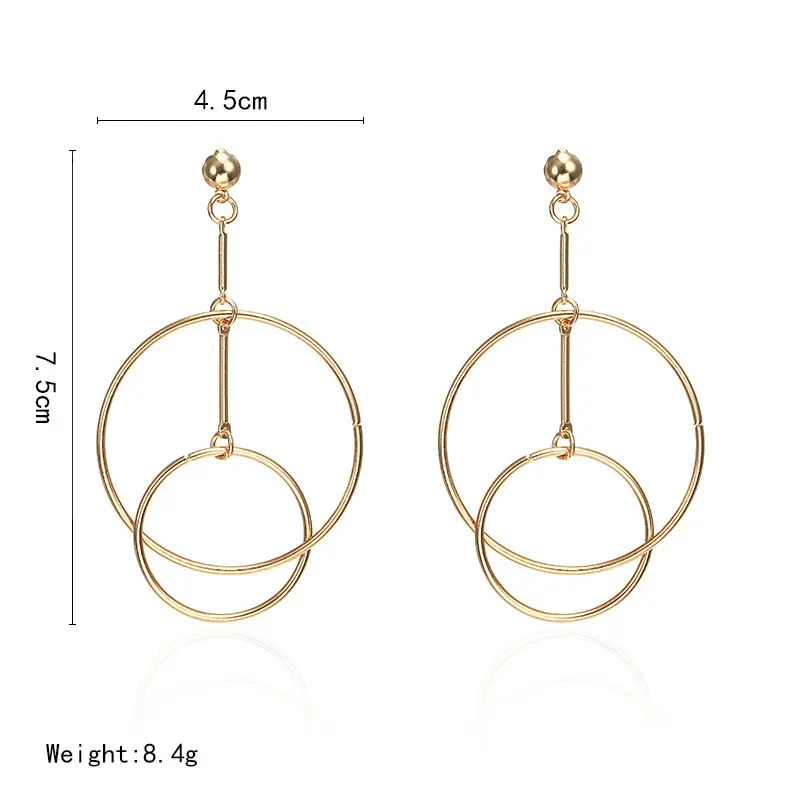 2021 New Arrivals Trendy Metal Texture Simple Hollow Metal Double Ring Earring Combination 2021 Fashion Versatile Gifts Round
2021 New Arrivals Trendy Metal Texture Simple Hollow Metal Double Ring Earring Combination 2021 Fashion Versatile Gifts Round