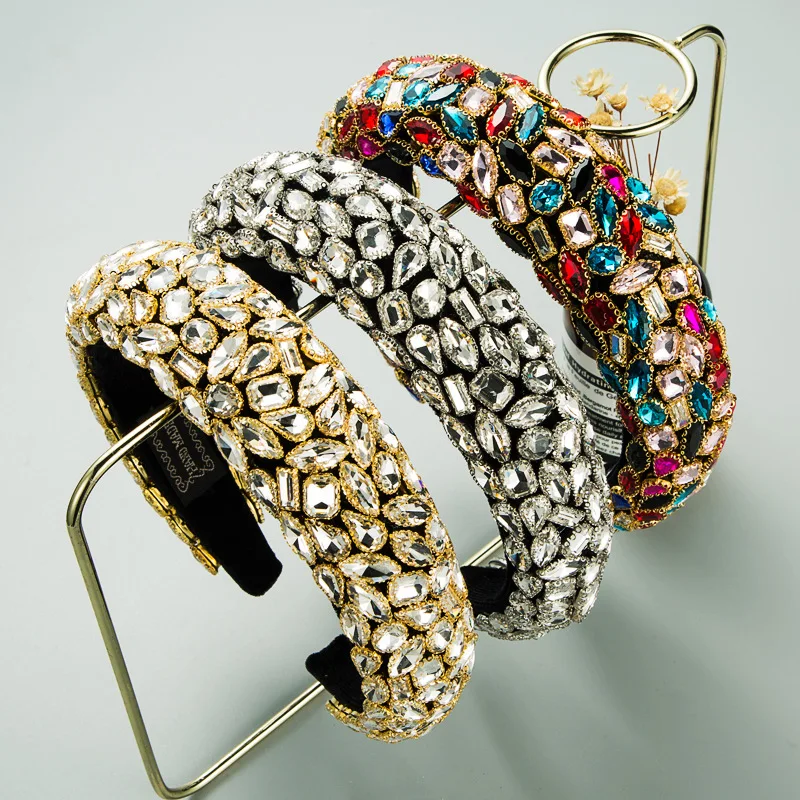 Rhinestone Crystal Diamond Headband for Women Fashionable Handmade Wide Hair Hoops Beaded Bling HairBand Hair Accessories
Rhinestone Crystal Diamond Headband for Women Fashionable Handmade Wide Hair Hoops Beaded Bling HairBand Hair Accessories
