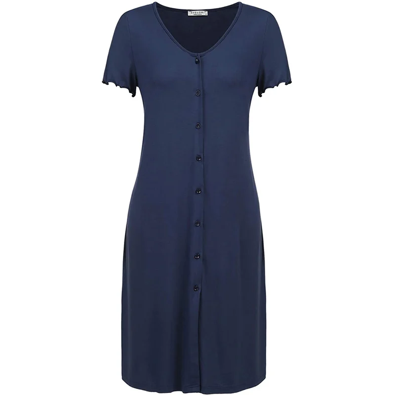 Women Dress Short Sleeve Edible Tree Fungus Sleeve Solid Color Dresses Casual O-Neck Single Breasted Pullover Summer Dresses
Women Dress Short Sleeve Edible Tree Fungus Sleeve Solid Color Dresses Casual O-Neck Single Breasted Pullover Summer Dresses