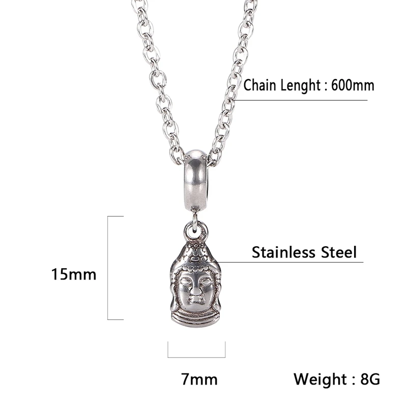 Buddha Head Pendants Stainless Steel Necklace For Women Men Silver Color Chain Necklace Fashion Jewelry 2021 BB0563D
Buddha Head Pendants Stainless Steel Necklace For Women Men Silver Color Chain Necklace Fashion Jewelry 2021 BB0563D