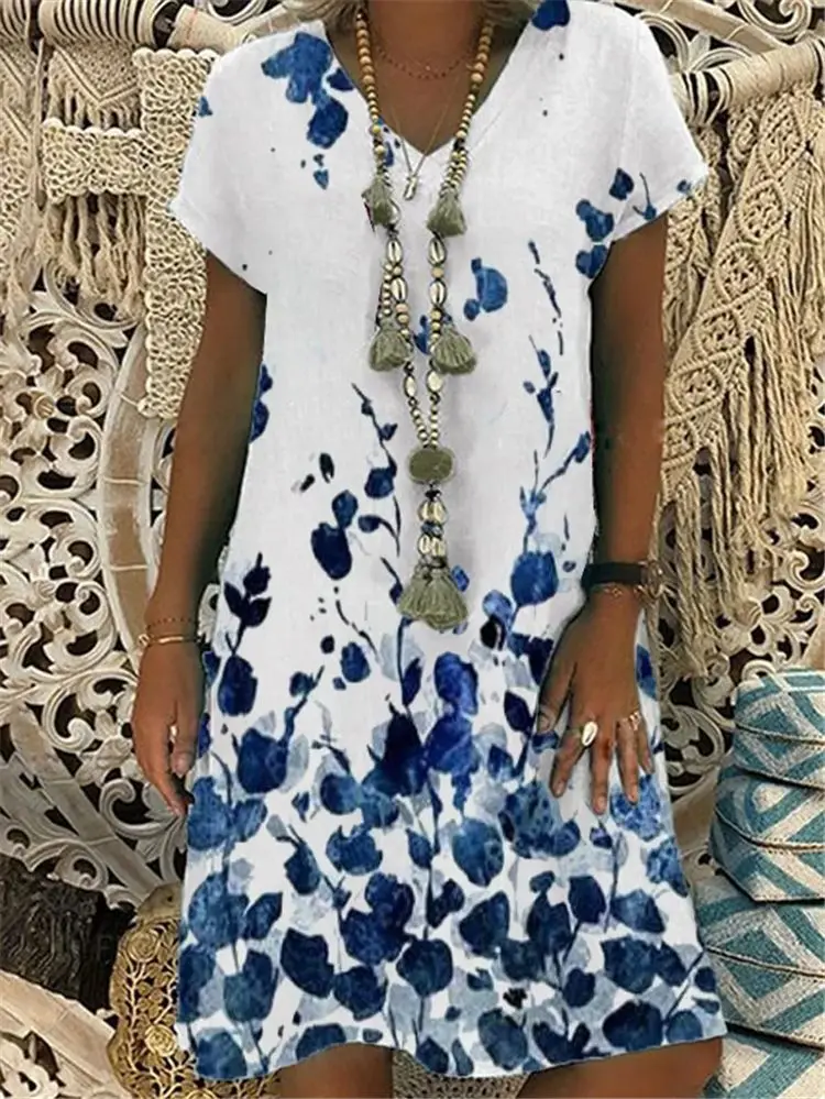 2021 Printed Short-sleeved V-neck Dress Women's Wear Dresses for Women Party Summer Dress Women
2021 Printed Short-sleeved V-neck Dress Women's Wear Dresses for Women Party Summer Dress Women