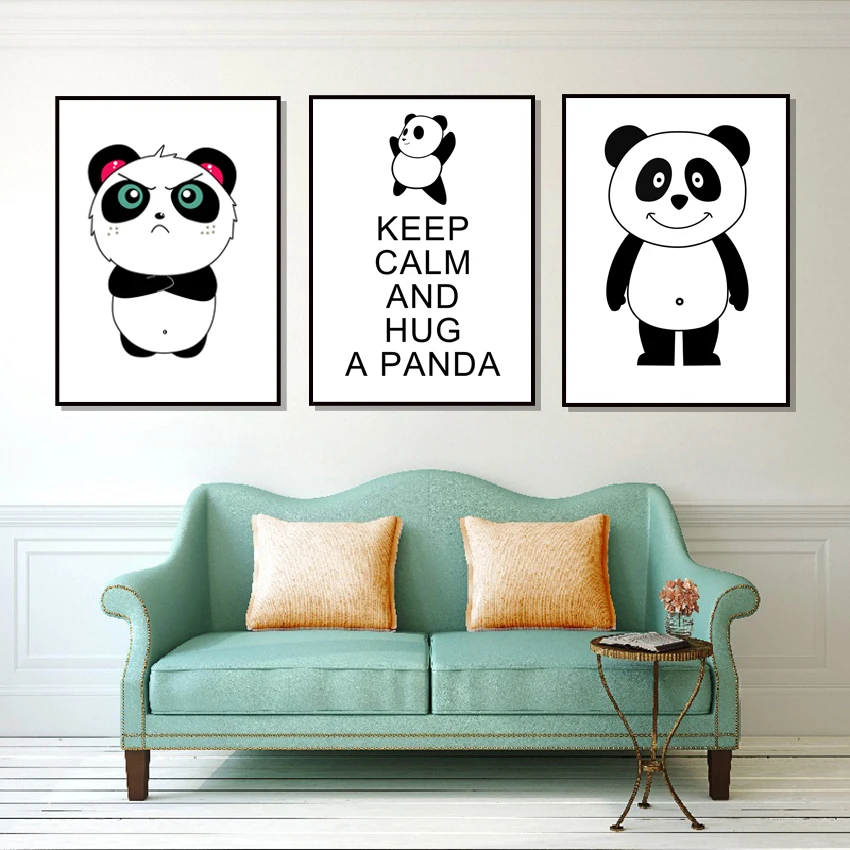Cartoon Posters Black White Cute Panda Canvas Painting For Kids Room Wall Painting Canvas Art Print Nordic Style Decoration
Cartoon Posters Black White Cute Panda Canvas Painting For Kids Room Wall Painting Canvas Art Print Nordic Style Decoration